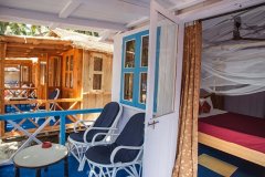 13. Cafe Blue Resort_Beach Hut Balcony - Cafe Blue Resort, Palolem Beach, Goa.