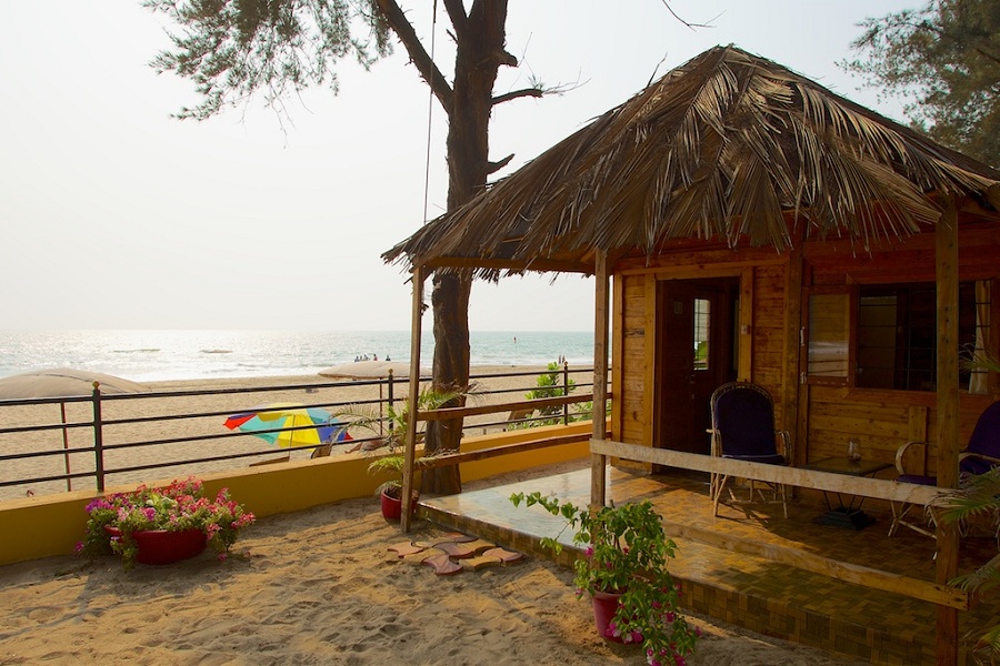 Rama Resort in agonda beach is a Goa beach resort designed wooden beach